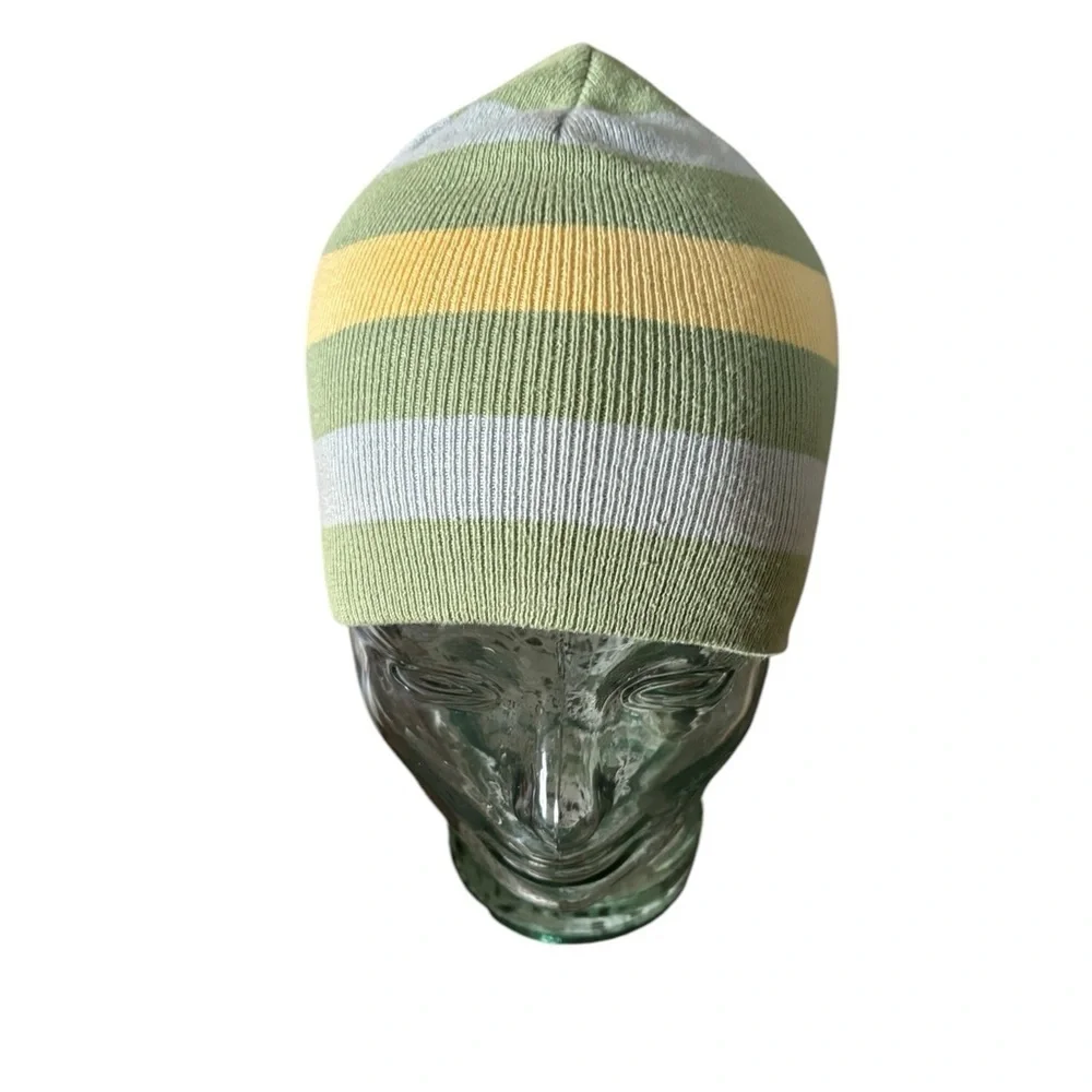 Life is Good Unisex Green Yellow Beanie Cotton Stretch With Logo Winter Cozy